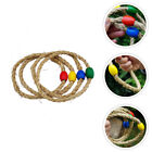 Anneaux de lancer de corde avec perles de bois : jeu de carnaval en plein air - lot de 8 pièces