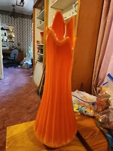 Vintage L.E. Smith bittersüße geschwungene Vase 19 1/8" defekt aber repariert - Bild 1 von 14