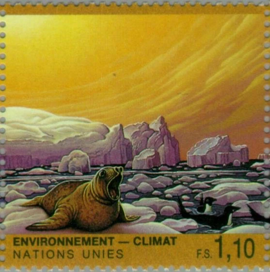 UN Geneva #Mi241 MNH 1993 Hooded Seal Cystophora Adelie Penguin Pygosceli [242] - Image 1 of 1