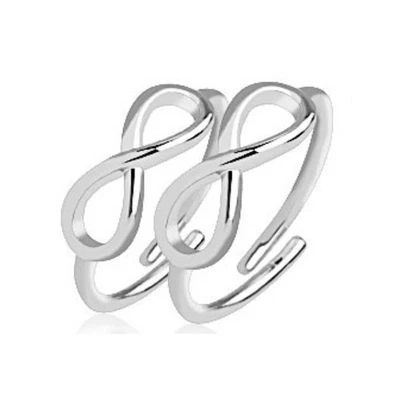 Zehenring Infinity Silber Messing Zehring Toe-Ring Damen biegbar elastisch - Bild 1 von 4