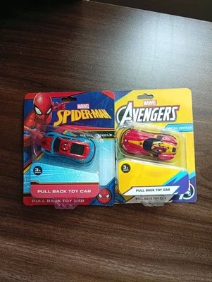 Marvel Super Hero Adventures Pull Back Cars Spiderman & Avengers 2 pcs Set - Image 1 of 4