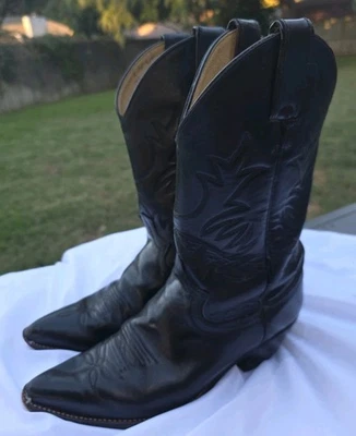 Винтажные ковбойские сапоги Justin черная кожа женские 8B  - Изображение 1 из 4