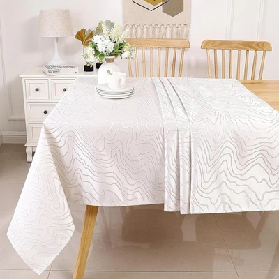 Majestic Giftware Polyester Tablecloths 144 x 70 (Rectangular), Gold Ripple - Image 1 of 4