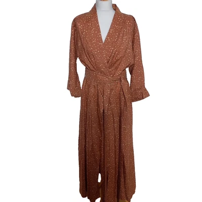 Bata de lunares tostada larga vintage años 50 ropa de dormir Foto 1 de 4