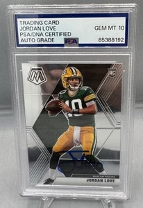 2020 PANINI MOSAIC #211 JORDAN LOVE RC DNA CERTIFIED AUTO GRADE PSA 10 - Picture 1 of 3