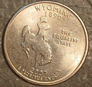 2007P Wyoming State Quarter Pooping Horse + Die Break Chip Mint Error Coin - Picture 1 of 4