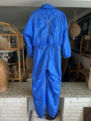 Traje de esquí vintage años 80 Skimer Skea de una pieza para mujer 8 M azul mariposa EE. UU. nieve Foto 1 de 4