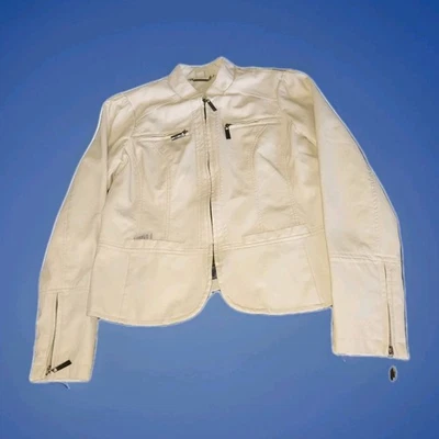 Chaqueta de Motocicleta JOU JOU Boutique BLANCA IMITACIÓN CUERO TALLA LG Foto 1 de 4