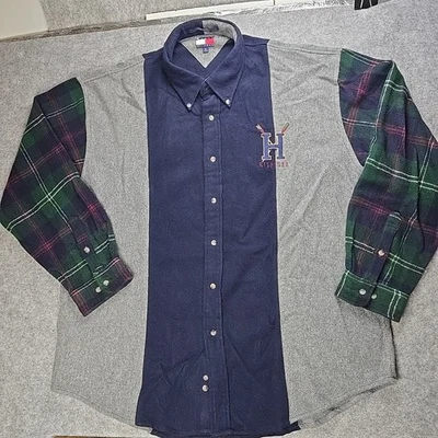 Camisa Tommy Hilfiger Vintage Mezcla Lana Manga Larga Botón Frontal Para Hombre XL Foto 1 de 4