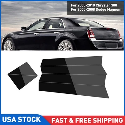 6 peças serve para 2005-2010 Chrysler 300 300C/ Magnum preto porta pilar guarnições - Imagem 1 de 4