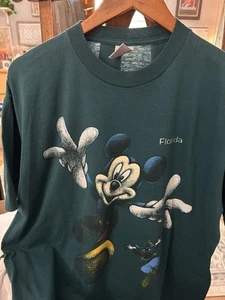 Camiseta de colección azul verde Mickey Mouse años 90 Goofy en la espalda - Imagen 1 de 4