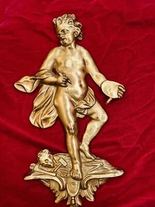 Antique French Ormolu Bronze Furniture Mount Figurative Pediment Decoration Art - Picture 1 of 2
