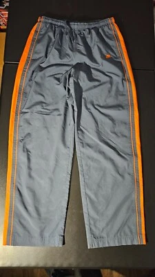 Pantalones cortavientos Nike para hombre L gris rayas naranjas Y2K Foto 1 de 4