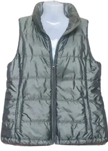 NY&Co Medium Quilted Vest Silver/Gray Zipper Pockets New York & Company New NWT - Picture 1 of 9