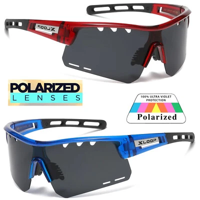 Gafas de sol polarizadas deportivas grandes con escudo UV400 para hombres ciclismo golf pesca conducción Foto 1 de 4