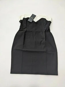 Mini Vestido VESPER Bandeu Sin Mangas en Negro/Blanco - TALLA UK 14 - Imagen 1 de 4