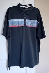 Travis Matthew Mens Golf Polo Shirt Size L Black Preppy Sporty Outdoors & Office - Picture 1 of 6