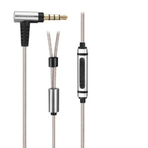 Neu!! Versilbertes Audiokabel mit Mikrofon für Sennheiser IE80 IE8i IE8 Kopfhörer - Bild 1 von 4