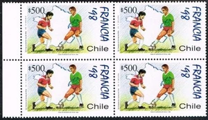 CHILE 1998 STAMP # 1904 MNH BLOCK OF FOUR SOCCER WC FRANCIA 98' - Picture 1 of 1