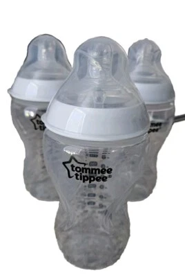 Tommee Tippee Closer To Nature 11oz 340ml Baby Bottles Thicker Feed 3 Pack 6m + - image 1 of 4