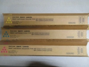 New 3PK Genuine Ricoh MP C5000 C5050 LD550C 841453 841455 841454 NEW - Picture 1 of 2