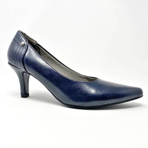 LifeStride Star High Heels Pumps Dress Shoes Navy Blue Faux Leather Womens’ 6M - Picture 1 of 9