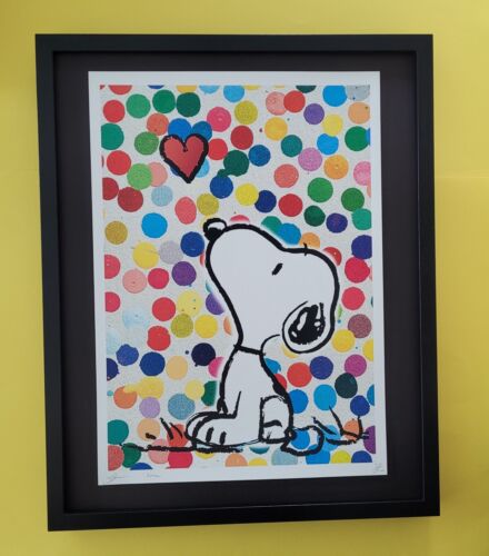 Death NYC Large Framed 16x20in Pop Art Graffiti COA Snoopy Love Damien Hirst #5