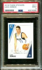 =.🔥 SUPER RARE #217 🔥 LUKA DONCIC RC 🔥 2018 Panini NBA Sticker European PSA 9 - Picture 1 of 1