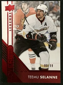 2016-17 UPPER DECK OVERTIME # 42 TEEMU SELANNE RED PARALLEL #89/99 NRMT-MT DUCKS - Picture 1 of 1