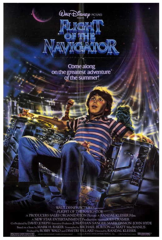 FLIGHT OF THE NAVIGATOR Movie POSTER 27x40 Joey Cramer Veronica Cartwright Cliff