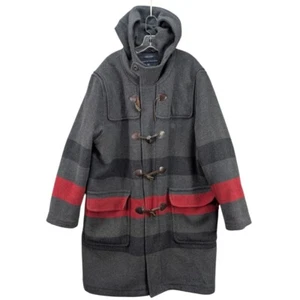 Tommy Hilfiger Hooded Long Duffel Coat Stripe Lining Sz 2XL Gray Toggle Bulgaria - Picture 1 of 13