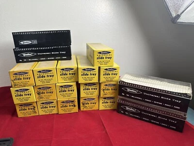 Vintage Lot of 20 Yankee Bell & Howell Universal 30 Slide Trays Empty Read - Image 1 of 3