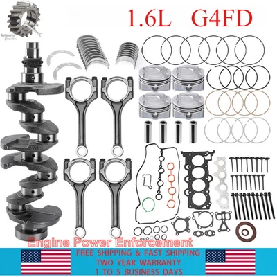 1.6L Engine Rebuild Overhaul Kit For Hyundai Accent Veloster Kia Rio Soul G4FD/C Foto 1 de 4