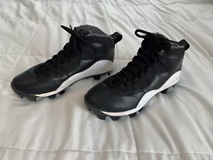 Air Jordan 10 X Retro MCS Baseball Cleats 7.5 Black White CQ9532-001 Rare - Picture 1 of 8