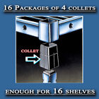 16 Packages Amco Square Collets/Clips Black Plastic Shelving Brackets MF#  COLZ 