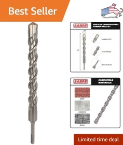 1-1/8" x 12" SDS Plus Drill Bit - Carbide Tipped for Brick, Stone, Concrete - Picture 1 of 9