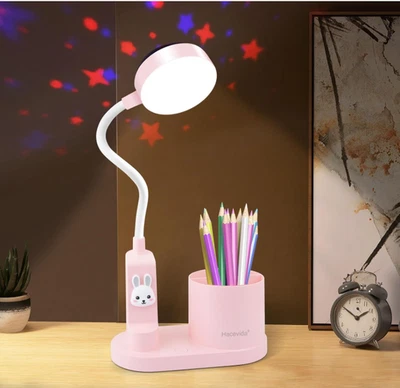 Lámpara rosa conjunto infantil, projetor estrellas, 3 brilhantes e LED recarregável - Imagem 1 de 4