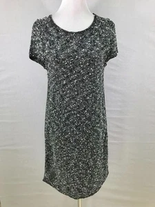 Vestido Vaina Ann Taylor Talla Mediana Negro Blanco Tejido Boucle Borde Cuero Vegano Nuevo - Imagen 1 de 4