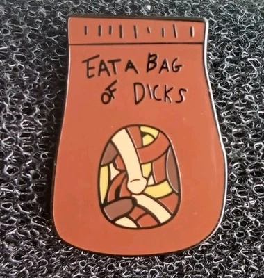 COMA UNA BOLSA DE POLLAS Versión Papel Marrón PIN Esmalte Personalizado Divertido Flex Weiners @ Foto 1 de 3