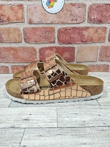 Birkenstock Arizona Gator Gleam Copper Rose Gold Women’s Sandals EU 38 US 7 New - Bild 1 von 10