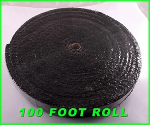 ROLLO ENVOLVENTE DE TUBO DE ESCAPE NEGRO 1/8""X2""X 100 PIES CINTA PROTECTORA AISLANTE - Imagen 1 de 1