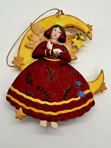 Antiguo adorno de luna de ángel Old Glory Moonstruck #841610 1999 vintage con caja original - Imagen 1 de 8