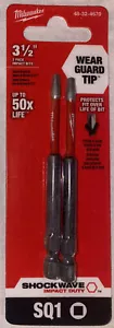 MILWAUKEE Shockwave Impact Duty 3-1/2 in. #1 Square Tip (2-Pack) - Picture 1 of 2