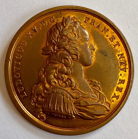 FRANCE MEDAL GUADALOUPE FORTIFIED 1721 BETTS 148 BRONZE RESTRIKE - UNC Cover
