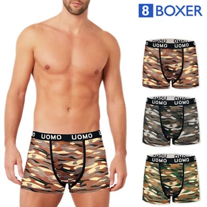Set 8 Pezzi Boxer Mimetico Uomo Mutande Milititare Cotone Elastico Intimo VEQUE - Afbeelding 1 van 10