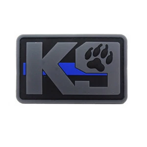 3D PVC K-9 DELGADA LÍNEA AZUL PARA POLICÍA POLICIAL GANCHO PARCHE INSIGNIA - Imagen 1 de 3