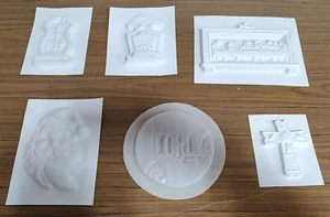 Lot of 6 Miscellaneous Concrete Plastic Molds Holiday Religious Garden Moulds - Picture 1 of 5