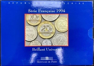COFFRET BU 1994 - 10 MONNAIES - SERIE EN FRANCS - RARE - 20 F MONT ST MICHEL - Imagen 1 de 1
