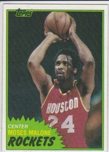TARJETA DE BALONCESTO DE COLECCIÓN MOSES MALONE 1981 Topps Houston Rockets ¡NBA HOFer! - Imagen 1 de 2