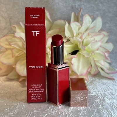 Tom Ford Ultra Shine Lip Color Lipstick 01 ELECTRIC CHERRY - Full Size NIB Free - Image 1 of 2